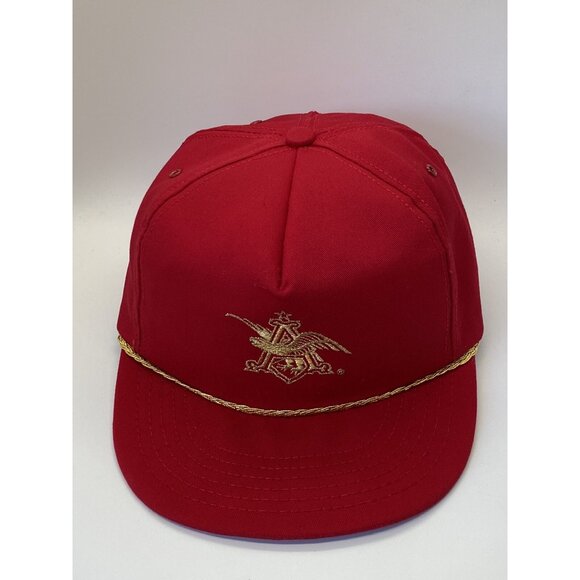 Anheuser Busch Beer Red Vintage Adjustable Adult Baseball Cap Hat Snap-back USA - Picture 7 of 13